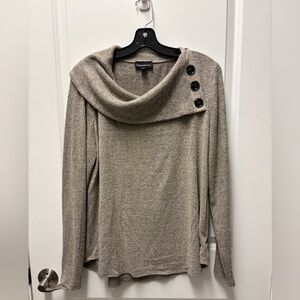 Fortune + Ivy cowl neck sweater with button detail. Size large.